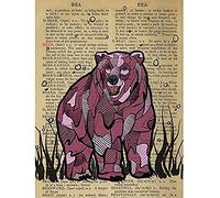 Wee Blue Coo Upcycle Dictionary Bear Unframed Wall Art Print Poster Home Decor Premium