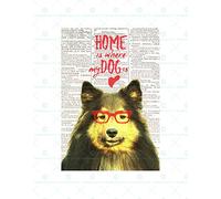 Wee Blue Coo Upcycle Dictionary Dog Home Quote Wall Art Print