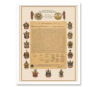 Wee Blue Coo Us Declaration Independence Art Print Framed Poster Wall Decor 12X16 Inch