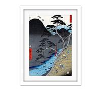 Wee Blue Coo Utagawa Hiroshige Hakone Japan Artwork Framed Wall Art Print 18X24 Inch