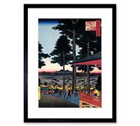 Wee Blue Coo Utagawa Hiroshige Inari Shrine Oji Artwork Framed Wall Art Print 12X16 Inch