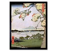 Wee Blue Coo Utagawa Hiroshige Japanese 100 Views Edo 035 Painting Art Print Framed Poster Wall Decor 12x16 inch