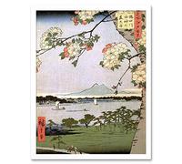 Wee Blue Coo Utagawa Hiroshige Japanese 100 Views Edo 035 Painting Art Print Framed Poster Wall Decor 12x16 inch