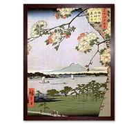 Wee Blue Coo Utagawa Hiroshige Japanese 100 Views Edo 035 Painting Art Print Framed Poster Wall Decor 12x16 inch