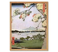 Wee Blue Coo Utagawa Hiroshige Japanese 100 Views Edo 035 Painting Art Print Framed Poster Wall Decor 12x16 inch