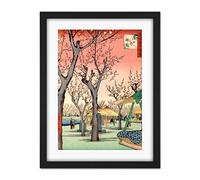Wee Blue Coo Utagawa Hiroshige Japanese Plum Orchard In Kamada Artwork Framed Wall Art Print 18X24 Inch