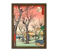 Wee Blue Coo Utagawa Hiroshige Japanese Plum Orchard in Kamada Artwork Framed Wall Art Print 18X24 Inch