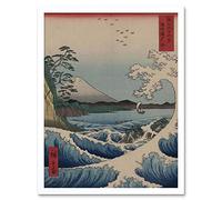 Wee Blue Coo Utagawa Hiroshige Japanese Sea Off Satta Old Painting Art Print Framed Poster Wall Decor 12x16 inch