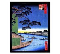 Wee Blue Coo Utagawa Hiroshige Japanese Woodblock Series Art Print Framed Poster Wall Decor 12x16 inch