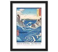 Wee Blue Coo Utagawa Hiroshige Naruto Whirlpool Awa Province Painting Artwork Framed Wall Art Print A4