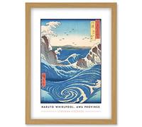 Wee Blue Coo Utagawa Hiroshige Naruto Whirlpool Awa Province Painting Artwork Framed Wall Art Print A4