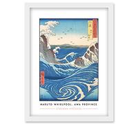 Wee Blue Coo Utagawa Hiroshige Naruto Whirlpool Awa Province Painting Artwork Framed Wall Art Print A4