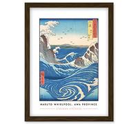 Wee Blue Coo Utagawa Hiroshige Naruto Whirlpool Awa Province Painting Artwork Framed Wall Art Print A4