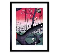Wee Blue Coo Utagawa Hiroshige Pruneraie Kameido Artwork Framed Wall Art Print 12X16 Inch