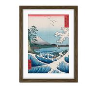 Wee Blue Coo Utagawa Hiroshige Sea Off Satta Artwork Framed Wall Art Print 18X24 Inch