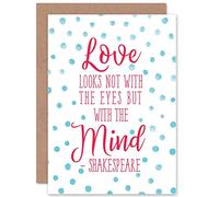 Wee Blue Coo Valentines Love Words Shakespeare Blind Typography Greetings Card Cp3261