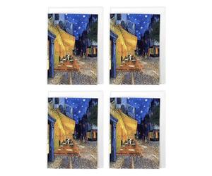 Wee Blue Coo Van Gogh Cafe Terrace at Night Art Cards Multipack of 4 French Street Scene Greeting Cards For Any Occasion, Blank Inside For Your Message, A6 Size 10 x 15 cms
