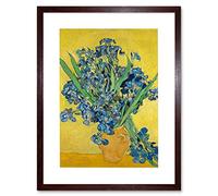 Wee Blue Coo Van Gogh Irises Painting Artwork Framed Wall Art Print 12X16 Inch