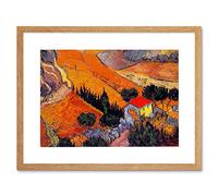 Wee Blue Coo Van Gogh Landscape With House Ploughman 1889 Artwork Framed Wall Art Print 12X16 Inch
