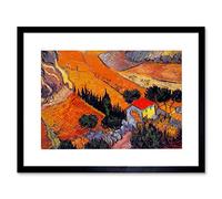 Wee Blue Coo Van Gogh Landscape With House Ploughman 1889 Artwork Framed Wall Art Print 12X16 Inch