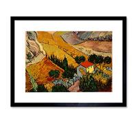 Wee Blue Coo Van Gogh Landscape With House Ploughman Artwork Framed Wall Art Print 12X16 Inch