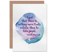 Wee Blue Coo Van Gogh Quote Nothing More Artistic Than Love Art Card Wee Blue Coo Multicolor