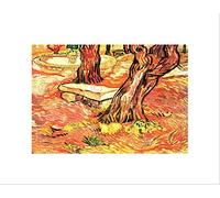 Wee Blue Coo Van Gogh Stone Bench In Garden Hospital Saint Paul Wall Art Print