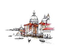 Wee Blue Coo Venetian Cityscape Illustration Unframed Art Print Poster Wall Decor 12x16 inch