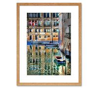 Wee Blue Coo Venice Canal Italy Boat Art Framed Wall Art Print