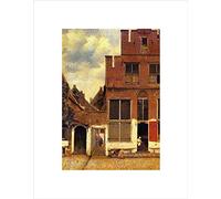 Wee Blue Coo VERMEER LITTLE STREET OLD MASTER BLACK FRAMED ART PRINT B12X645