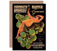 Wee Blue Coo VERMOUTH ANDREOLI VERONA ITALY ADVERTISING RETRO GREETINGS CARD