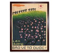 Wee Blue Coo Vietnam War Protect Motherland Soldier Art Print Framed Poster Wall Decor 12X16 Inch
