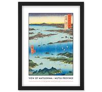 Wee Blue Coo View of Matsushima, Sight Map from Mount Tomi Mutsu Province Utagawa Hiroshige Japanese Woodblock Classic Collection Artwork Framed Wall Art Print A4