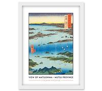 Wee Blue Coo View of Matsushima, Sight Map from Mount Tomi Mutsu Province Utagawa Hiroshige Japanese Woodblock Classic Collection Artwork Framed Wall Art Print A4