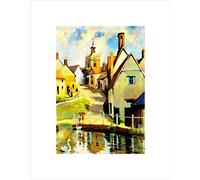 Wee Blue Coo VILLAGE SCENE FINCHINGFIELD ESSEX ST JOHN BAPTIST CHURCH FRAMED PRINT B12X7524