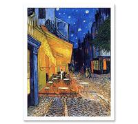 Wee Blue Coo Vincent Van Gogh Cafe Terrace Place Du Forum Arles 1888 Art Print Framed Poster Wall Decor 12X16 Inch