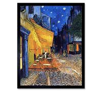 Wee Blue Coo Vincent Van Gogh Cafe Terrace Place Du Forum Arles 1888 Art Print Framed Poster Wall Decor 12X16 Inch