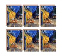 Wee Blue Coo Vincent Van Gogh Cafe Terrace Place Du Forum Arles 1888 Blank Greeting Cards With Envelopes Pack of 6