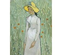 Wee Blue Coo Vincent Van Gogh Dutch Girl White Old Art Painting Canvas Print
