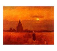 Wee Blue Coo Vincent Van Gogh Old Tower Fields 1884 Old Master Painting Art Print Poster Wall Decor 12X16 Inch