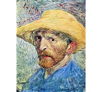 Wee Blue Coo Vincent Van Gogh Self Portrait With Straw Hat Blue Shirt Art Print Poster Wall Decor 12X16 Inch