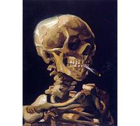Wee Blue Coo VINCENT VAN GOGH SKULL WITH A BURNING CIGARETTE OLD ART PAINTING PRINT 12x16 inch 30x40cm 2922OM