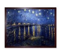 Wee Blue Coo Vincent Van Gogh Starry Night 1888 Old Master Painting Art Print Framed Poster Wall Decor 12X16 Inch