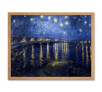 Wee Blue Coo Vincent Van Gogh Starry Night 1888 Old Master Painting Art Print Framed Poster Wall Decor 12X16 Inch