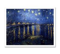 Wee Blue Coo Vincent Van Gogh Starry Night 1888 Old Master Painting Art Print Framed Poster Wall Decor 12X16 Inch