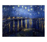 Wee Blue Coo Vincent Van Gogh Starry Night 1888 Old Master Painting Art Print Poster Wall Decor 12X16 Inch