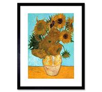 Wee Blue Coo Vincent Van Gogh Still Life Vase With Twelve Sunflowers Old Framed Art Print Picture & Mount F 28 F12X1628