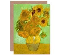 Wee Blue Coo Vincent Van Gogh Twelve Sunflowers Old Master Painting Sealed Greeting Card Plus Envelope Blank inside