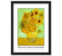 Wee Blue Coo Vincent Van Gogh Vase With Twelve Sunflowers Painting Artwork Framed Wall Art Print A4