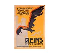 Wee Blue Coo Vintage Ad Airshow Aviation Flight Eagle Reims France Wall Art Print